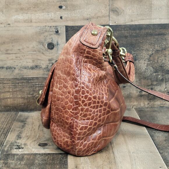 Coach Kristin Embossed Walnut Brown Croc Leather Bag Purse Satchel Limited 16827 - Picture 6 of 16